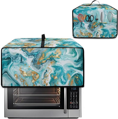 Convection Toaster Oven Dust Cover Washable Fabric Electric Appliance Protector, Easy to Clean Microwave and Convection Oven Dustproof Covers, L, Tea Gold Marble