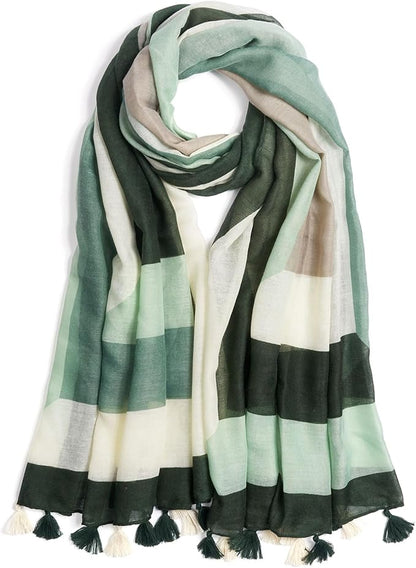 Scarf for Women Lightweight Soft Floral Leopard Printed Scarves Fall Winter Fashion Shawl Wrap with Fringe