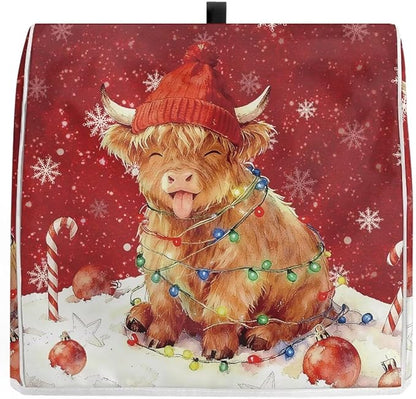 Highland Cow Stand Mixer Cover Dust Protective Christmas Stand Mixer Covers For Kitchen Aid 4.5-5 Quart Mixers Dustproof Cloth Cover for Small Appliance Protector Gift for Friends