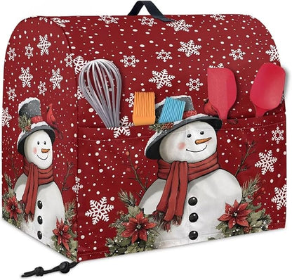 Stand Mixer Cover Dust Covers for 4.5qt-5qt Stand Mixer Protector Compatible with 4.5-5 Quart Kitchen Aid Mixer Christmas Xmas Snowman Snowflake Print