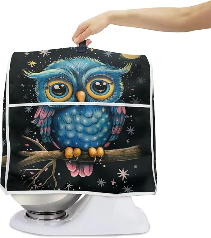 Cartoon Owl Stand Mixer Cover Kitchen Appliance Cover for 4.5-5 Quart Mixers Washable Food Processor Protective Covers Kitchen Mixers Accessories