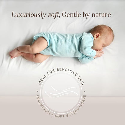 Bella Coterie Luxury Bamboo Viscose Crib Sheet | Organically Grown | Ultra Soft | Cooling for Better Sleep | Deep Pocket Fitted Sheet for Crib & Toddler Mattress | 100% Organically Grown [Dune]