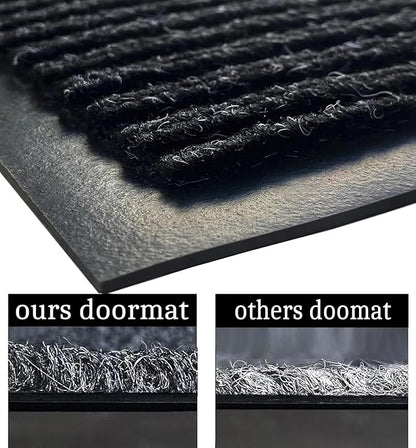 SRDDQLC Door Floor Mat Commercial Grade Large Size Heavy Duty Tough Entry Collection Slip Skid Entrance Mat with Rubber Backing Low Profile and Easy to Clean Indoor Outdoor Rug,3x5FT,Black