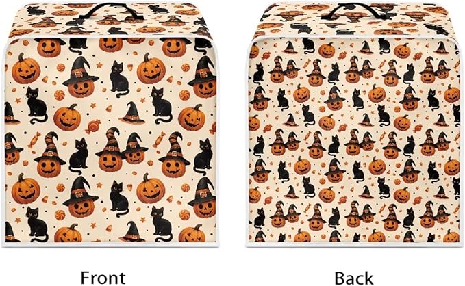 Halloween Coffee Maker Cover, Universal Waterproof Dustproof Coffee Machine Protector for Small Kitchen Appliance