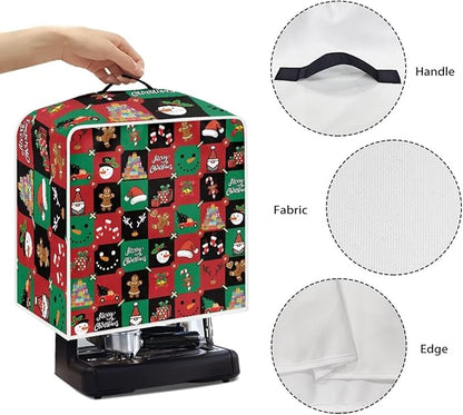 Coffee Maker Cover, Christmas Holiday Coffee Dust Cover Washable Removable Mixer Appliance Protector