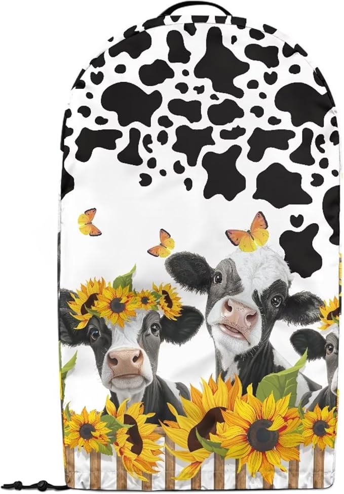 Cow Sunflower Blender Dust Covers with Drawstring, Stand Mixer or Coffee Maker Appliance Cover, Anti Fingerprint Dust Proof Stain Resistant Blender Cover for Home Kitchen