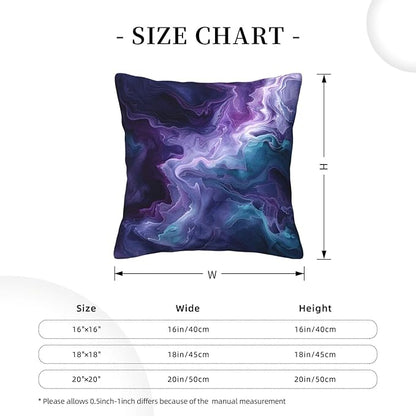 Purple Teal Turquoise Galaxy Nebulous 18x18 inches Throw Pillow Covers Cozy Square Pillowcases Home Decor for Bed Couch Sofa Office Living Room Cushion Covers