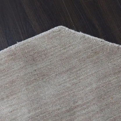 Hand Knotted Loom Wool ECO-Friendly Area Rugs - 10'x10', Octagon, Beige Color, Solid Plain Design, High Pile Handmade Anti Skid Area Rugs for Living Room, Bed Room (L00111)