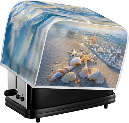 Starfish Printed Toaster Cover - Dustproof, 4 Slice Oven Cover for Home
