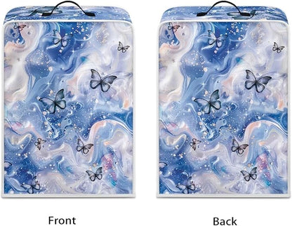 Marble Texture Butterfly Pattern Coffee Maker Covers With Top Handle Folding Coffee Machine Dust Covers For Blender Mixer Juice Machine Keep Office Home Kitchen Clean