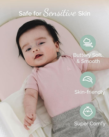 Bassinet Sheets 20x30 Inch for Graco Travel Lite Crib, Sense2Snooze, My View 4 in 1, Dream Suite and Guava Bassinet - Buttery Soft, Ultra Stretchy Sheets - Sky + Sage + Cloud, 3 Pack