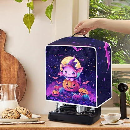 Coffee Maker Covers for Kitchen Counter Halloween Axolotl Coffee Machine Dust Protector with Handle