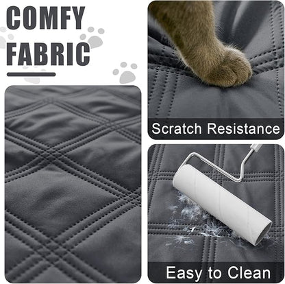 Smiry Waterproof Dog Bed Cover Blanket 30x70, Soft Reversible Pet Blanket, Washable Leakproof Cats Dogs Couch Cover for Sofa, Couch, Furniture, Lattice, Dark Grey/Dark Grey