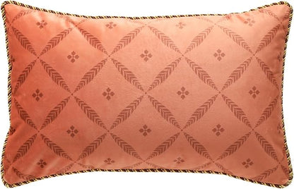 Rectangle Throw Pillow Covers,Orange Cozy Velvet with Minimalist Floral and Leaves Pattern Pillowcases,Decor Lumbar Pillows Cushion Covers for Couch Sofa Bed Car Chair,12"x20"