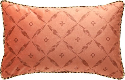 Rectangle Throw Pillow Covers,Orange Cozy Velvet with Minimalist Floral and Leaves Pattern Pillowcases,Decor Lumbar Pillows Cushion Covers for Couch Sofa Bed Car Chair,12"x20"