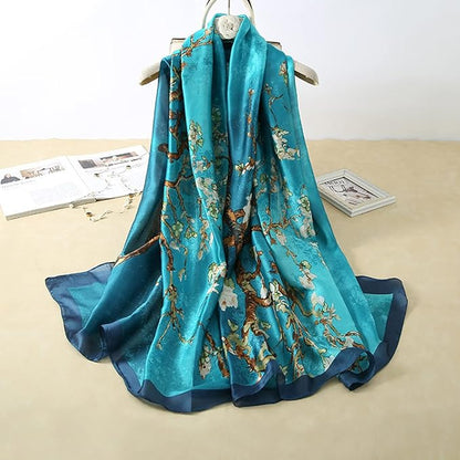Fashion Scarves Scarf 100% Silk Feeling Scarf Silk Like Scarves Long Lightweight Sunscreen Shawls for Women