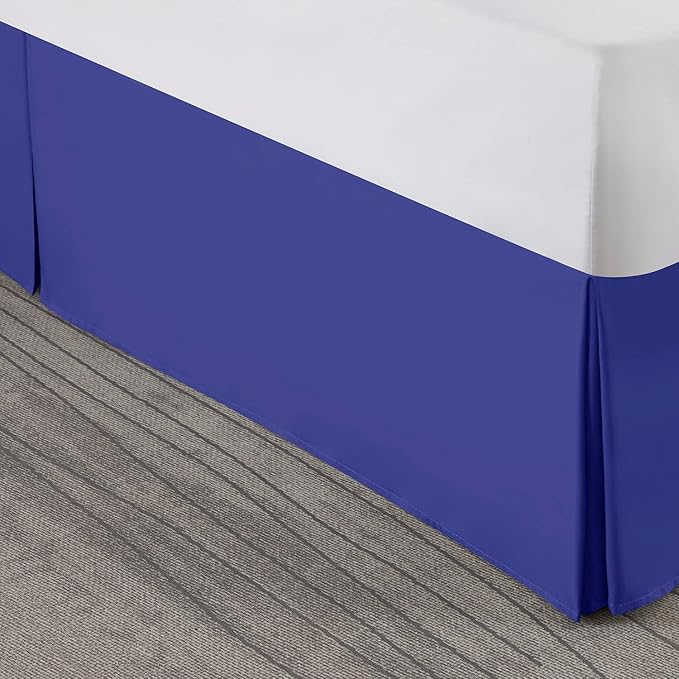 Nestl Royal Blue Blue Bed Skirt Queen Size - Queen Bed Skirt 14 Inch Drop - Brushed Microfiber Bed Skirts - Hotel Quality Pleated Bed Skirt - Shrinkage & Fade Resistant