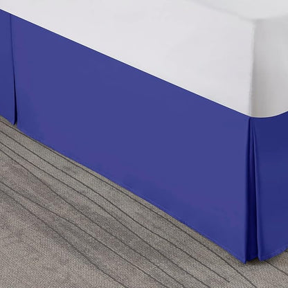 Nestl Royal Blue Blue Bed Skirt Queen Size - Queen Bed Skirt 14 Inch Drop - Brushed Microfiber Bed Skirts - Hotel Quality Pleated Bed Skirt - Shrinkage & Fade Resistant