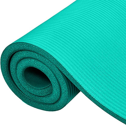 BalanceFrom GoCloud 71x24 Inches Extra Thick Yoga Mat 1-Inch High-Density Foam – Roll-Up Exercise Pad with Double-Sided Non-Slip Surface and Carrying Strap for Pilates and Home Workouts