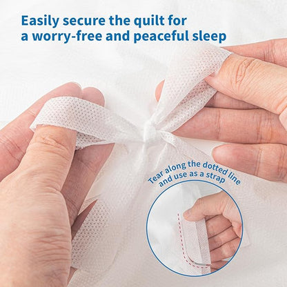 KIIS Travel-Safe Disposable Cover Sheets for Travel, Disposable Bed Sheet, Disposable Duvet/Comforter Cover, Disposable Pillowcases, Perfect for Hotels & Trips (King Size, 2 Packs)