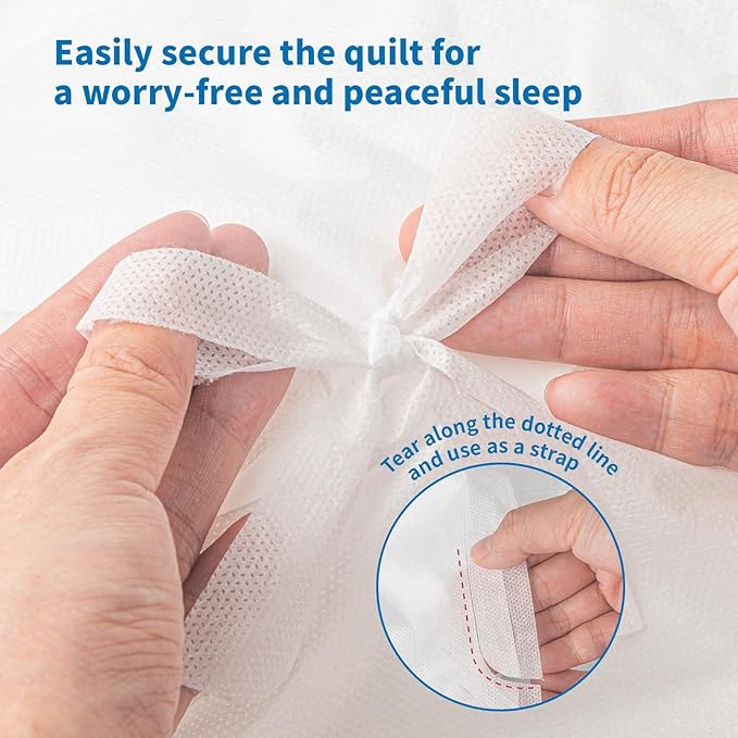 KIIS Travel-Safe Disposable Cover Sheets for Travel, Disposable Bed Sheet, Disposable Duvet/Comforter Cover, Disposable Pillowcases, Perfect for Hotels & Trips (King Size)