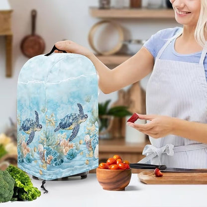 Undersea Turtle Coral Blender Dust Cover Kitchen Small Appliance Decor Anti Fingerprint Oil-proof Dust Protection Stand Mixer Food Processor Juicer Cover 9.4 x 7.2 x 15.9 inch