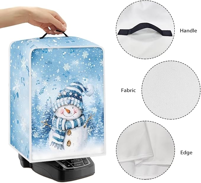 Cute Snowman Coffee Maker Cover Christmas Dustproof Coffee Machine Protection with Handles