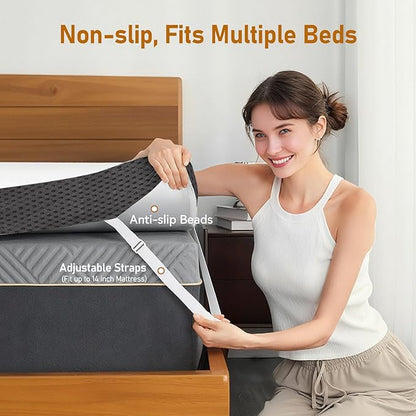 Glendan Twin-XL Firm Mattress Topper: 3 Inch High Density Foam - Extra Support Mattress Pad for Pain Relief - Breathable Washable Cover with Anti-Slip Straps - CertiPUR-US Oeko-Tex Certified 80x38