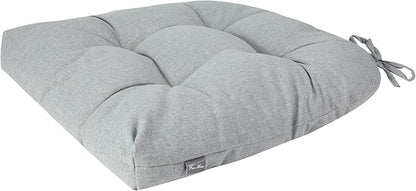 FUNHOME Outdoor Chair Cushions 19 x19 Inch,Water Resistant Tufted Seat Cushions 19",Reversible,Weather Resistant,Rounded Back Wicker Chair Cushion for Patio Garden Furniture(Light Gray)
