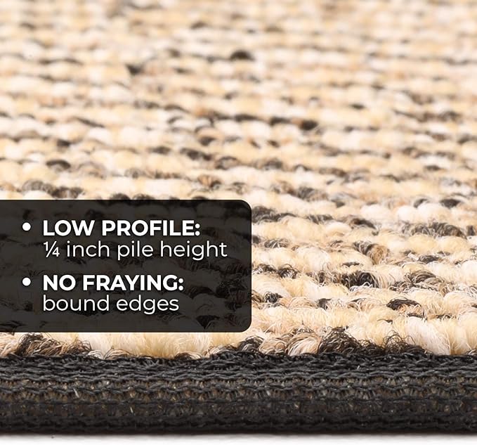 House, Home and More Skid-Resistant Carpet Runner - Black Ripple - 8 Feet X 36 Inches