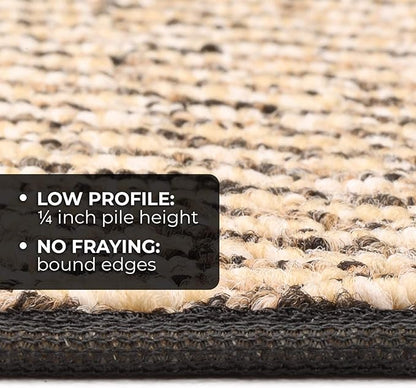 House, Home and More Skid-Resistant Carpet Runner - Black Ripple - 8 Feet X 48 Inches