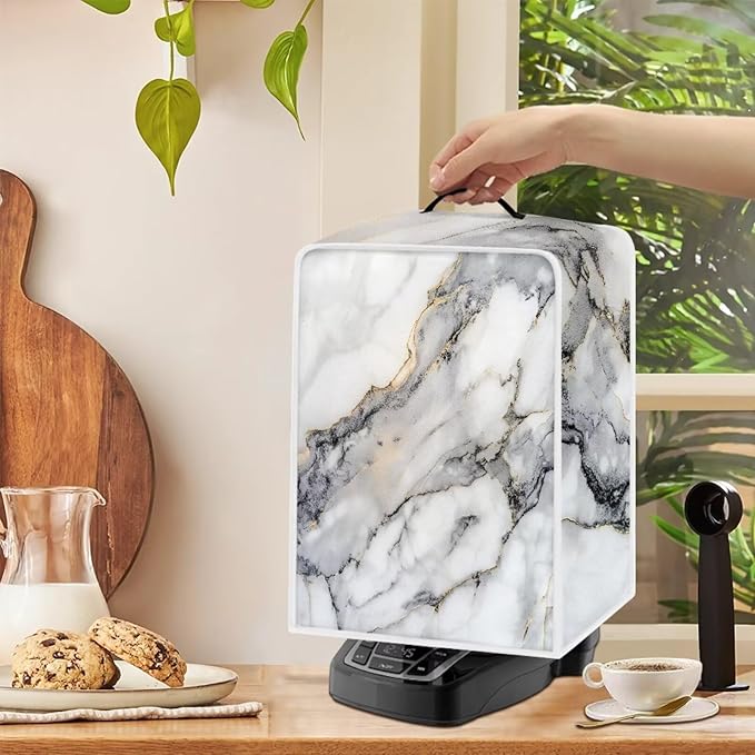 Marble Coffee Maker Cover for Kitchen with Handle Blender Mixer Juice Machine Protector Waterproof