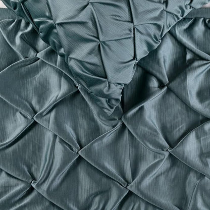 The HomeCentric Decorative Blue Twin 53 x 18 inch Bed Runner with Matching Pillow Cover, Satin Pintucks Bed Scarf, Solid Color Modern - Satin Nights