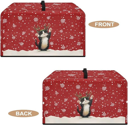 Microwave Oven Dust Cover, Christmas Cat Dust-Proof Microwave Toaster Oven Cover Washable Microwaves Ovens Covers Printed Microwaves Ovens Covers Kitchen Appliance Dust Protector