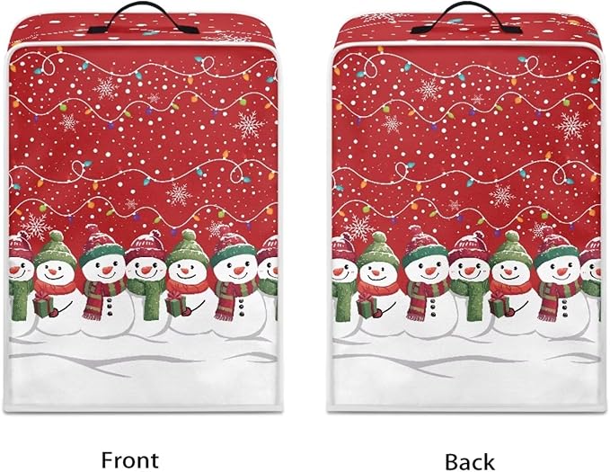 Christmas Snowflake Coffee Maker Cover Dust Protection with Top Handle Washable Portable Replacement