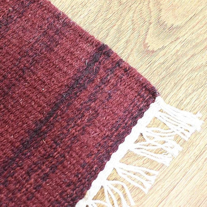 Rugsotic Carpets Hand Woven Flat Weave Kilim Wool ECO-Friendly Area Rugs - 10'x13', Rectangle Shape, Dark Red Color, Solid Plain Design, Low Pile Handmade Rugs for Living Room, Bed Room (D00111)