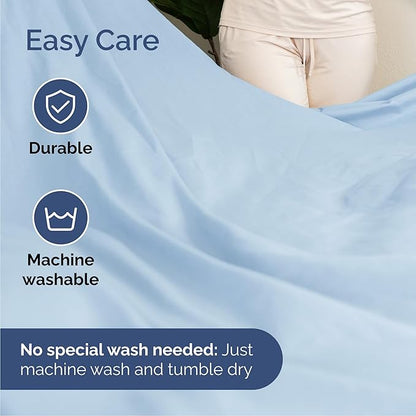 Cal King Size 4 Piece Sheet Set - Comfy Breathable & Cooling Bed Sheets Set - Hotel Luxury Bedding for Women, Men, Kids, Teens, Boys & Girls - Deep Pockets, Soft, Wrinkle Free - Oeko-Tex - Light Blue