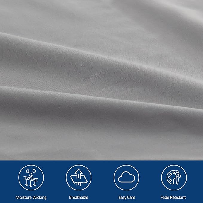 Moonsea Extra Deep Pocket Full Sheet Set for Air Mattress - Deep Pocket Sheets Full Bed Sheets Set - Sheets with Pockets on Side - Easily Fits Extra Deep 16 in to 24 in Pillow Top Air Mattress (Grey)