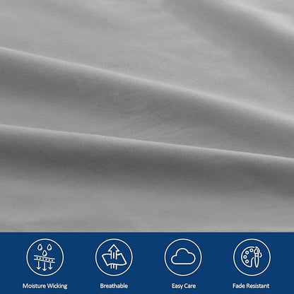 Moonsea Extra Deep Pocket Full Sheet Set for Air Mattress - Deep Pocket Sheets Full Bed Sheets Set - Sheets with Pockets on Side - Easily Fits Extra Deep 16 in to 24 in Pillow Top Air Mattress (Grey)