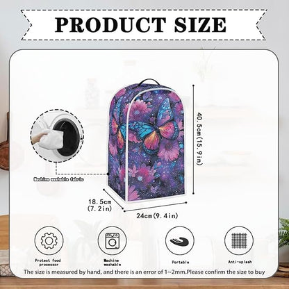 Talayituse Butterfly Galaxy Flower Print Blender Dust Cover, Fingerprint Protection Cover for Stand Mixer or Coffee Machine, Home Kitchen Appliance Covers for Stain Dust Resistant Supplies