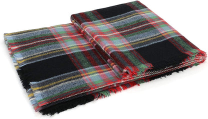 American Trends Women's Cozy Warm Winter Fall Blanket Scarf Stylish Soft Chunky Checked Giant Scarves Shawls