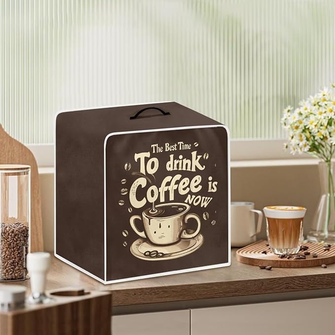 Fun Coffee Maker Cover Protector for Small Appliance, Washable Dustproof Mixer Protector, To Drink Coffee