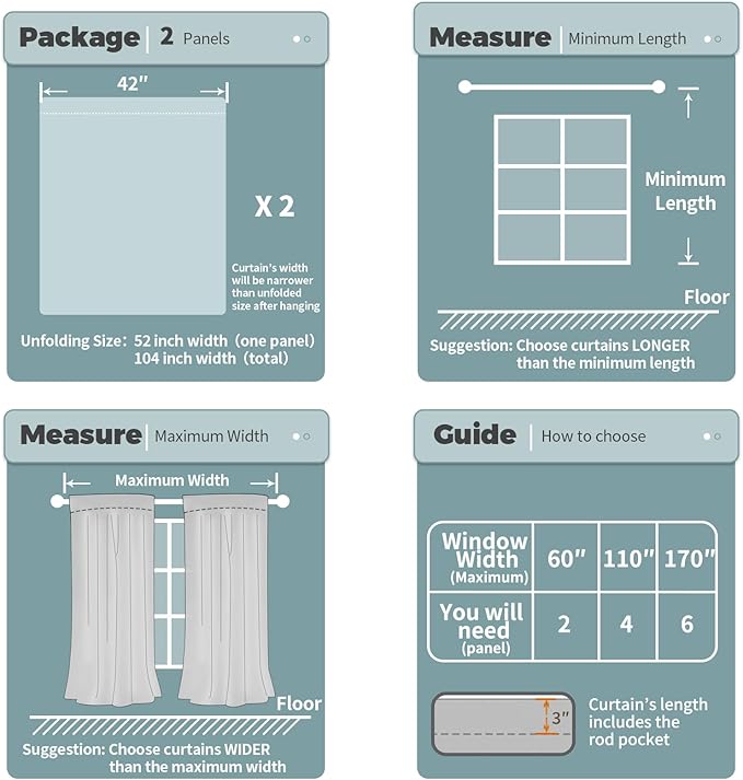 BGment 100% Blackout Curtains for Bedroom 72 Inch Length 2 Panels, Thermal Insulated Room Darkening Curtains Rod Pocket Soundproof Bedroom Living Room Window Curtains, Dove Grey, Each 42 Inch Wide