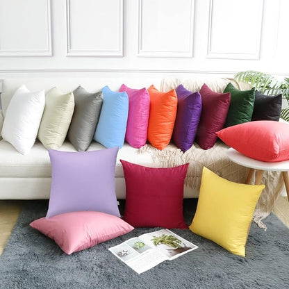 4-Pack 100% Cotton Comfortable Solid Decorative Throw Pillow Case,Thmyo Square Cushion Cover Pillowcase Sublimation Blank Pillow Covers DIY Throw Pillowcase for Sofa(18x18 inch/ 45x45cm,Light Purple)