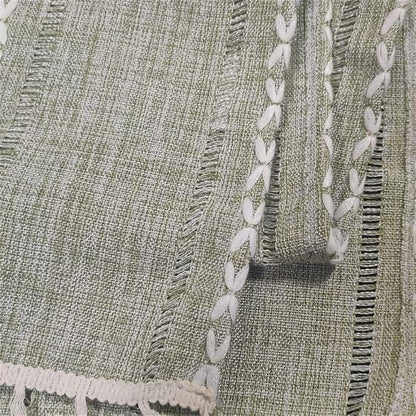 Simple Bedside Table Tassel Cover Cloth, Tablecloth Cover Towel, Suitable for Bedside Table TV Microwave Washing Machine Refrigerator Dust Cover (Green, 15.7 * 35.4 inches)