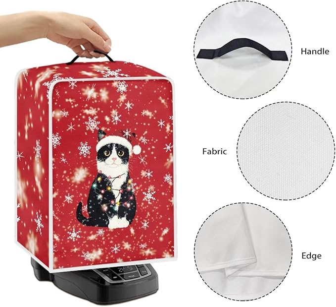 Coffee Maker Cover - Christmas Cat Dust Protector - Small Mixer Machine Covers - Washable Foldable