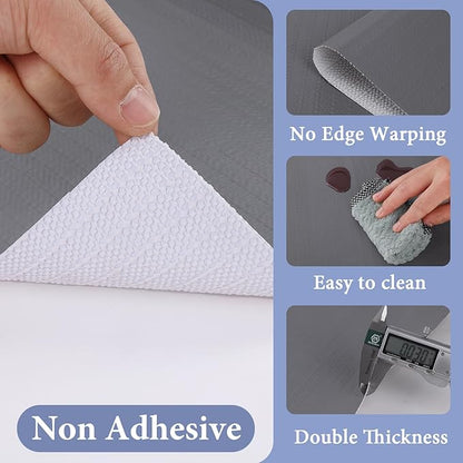 Drawer and Shelf Liner for Kitchen Cabinet: 23 in X 20 Ft Non Slip Waterproof Shelf Paper Non Adhesive Refrigerator Liners Pure Grey Easy Liners for Bathroom with Knife Tape Measure
