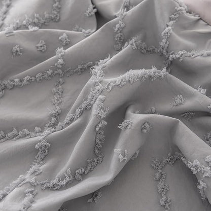 Bed Skirt Queen Size Ruffled Bed Skirt with Split Corners, 18 Inch Drop Dust Ruffle Bed Skirts with Platform, Boho Tufted Shabby Chic Full Size Bed Skirts, Light Grey