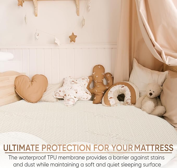 Deluxe Cooling Waterproof Organic Mattress Protector Twin - Organic Cotton Percale Breathable Mattress Pad Cover - Naturally Cool for Hot Sleepers – Soft Natural Comfort