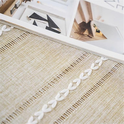 Simple Bedside Table Tassel Cover Cloth, Nightstand Coffee Table Cover Suitable for Bedside Table TV Microwave Washing Machine Refrigerator Dust Cover (Coffee, 15.7 * 35.4 inches)